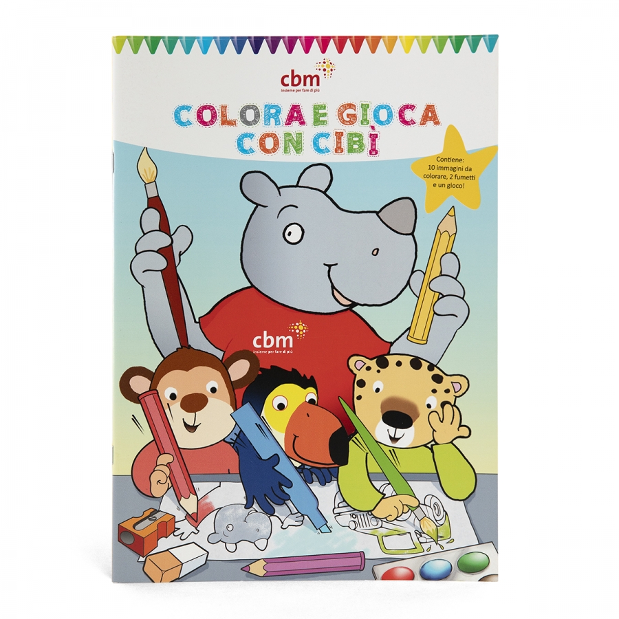 copertina di colora e gioca con cibi