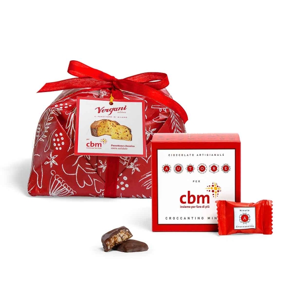 Panettone da 1 kg e croccante al cioccolato - 150 gr