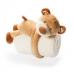 copertina in pile bianca con orsetto